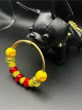 Hand Crafted Yellow & Red Beaded Bracelet